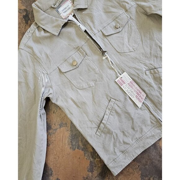 American Threads Midweight Denim Vintage Khaki Men's Jacket Size M - Picture 6 of 12